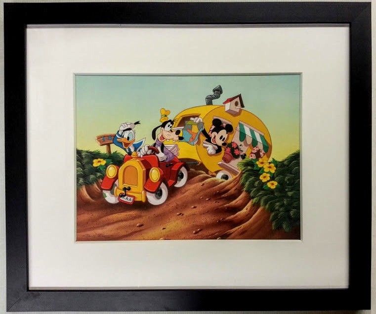 RARE Vintage MINT Disney Art, On the Road with Mickey & Pals by Don Williams