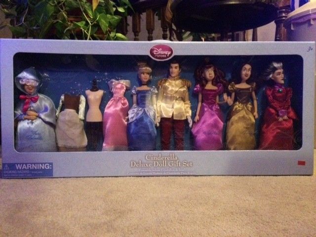 Disney Cinderella Deluxe Doll Box Set Fairy Godmother Step Sisters NRFB Rare NEW