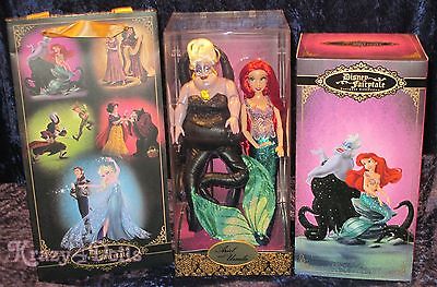 Disney Designer Fairytale Dolls Heros&Villains Ariel And Ursula  New!