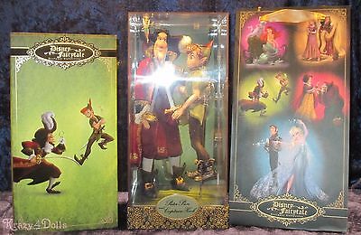 Disney Designer Fairytale Dolls Heros &Villains Peter Pan & Captain Hook LE New!