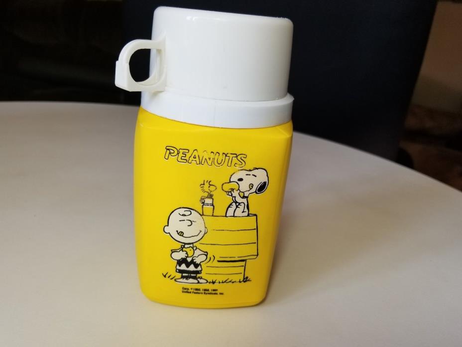 VTG 1965 PEANUTS SNOOPY   LUNCH BOX THERMOS  FREE SHIPPING