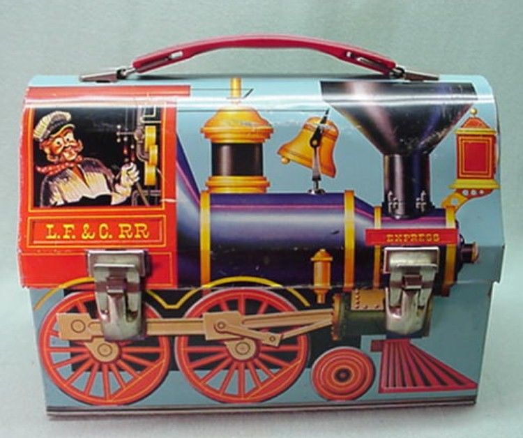 Vintage 1960 metal Casey Jones dome lunch box