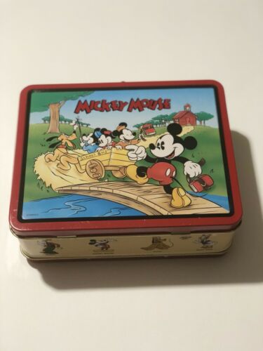Vintage 1996 Series #1 Disney Mickey Mouse Metal Lunch Box - no thermos