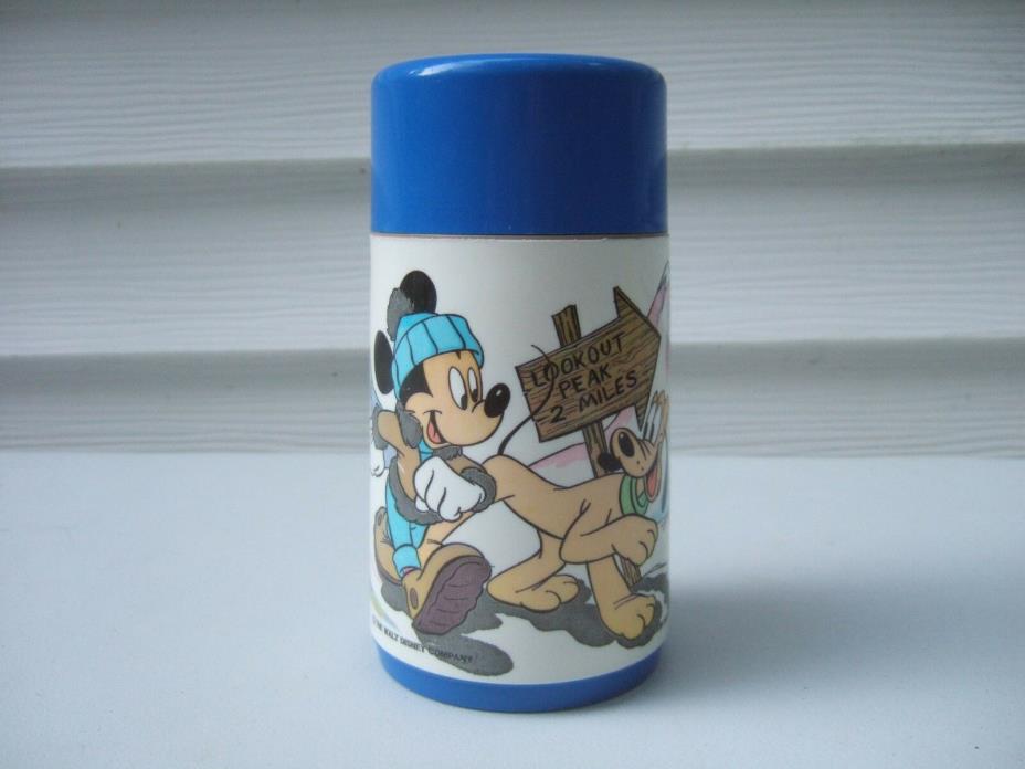 Vintage 1980s Aladdin Mickey Mouse Lookout Peak Plastic Lunch Box Thermos