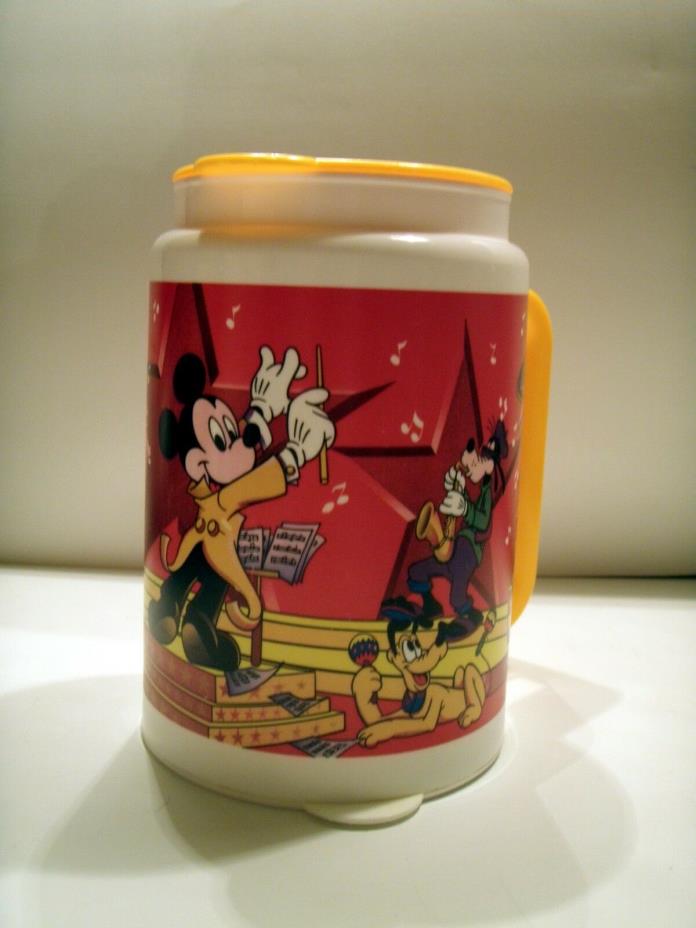 Vintage Whirley Disney Mickey Mouse Coca Cola Plastic Thermos Coke Cup