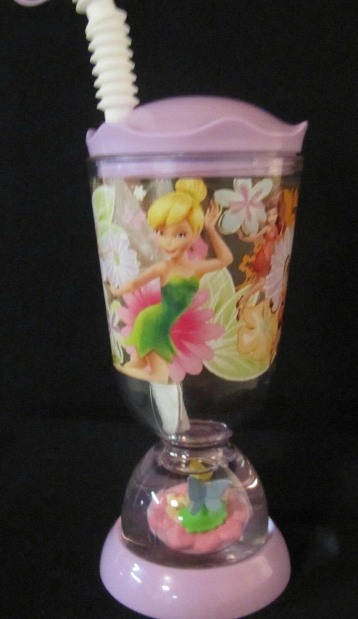 NEW RARE Disney Store Purple Tinker Bell and Fairies Snow Globe Dome Tumbler Cup