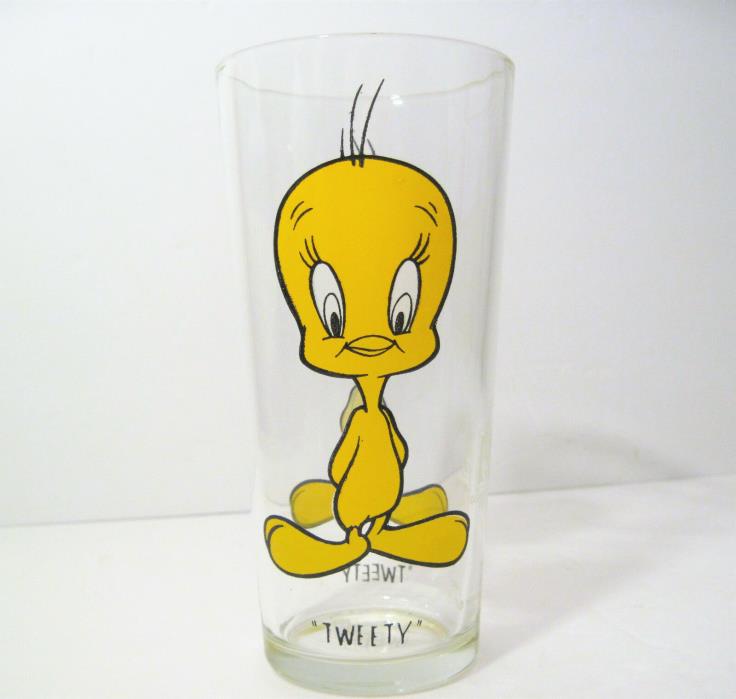 Vintage 1973 Looney Tunes TWEETY BIRD Large Pepsi Tumbler Collector Series Glass