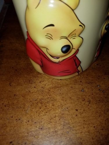 Disney Store Winnie The Pooh Teddy Bear 3D Red/Gold Ceramic Large Coffee Mug Cup