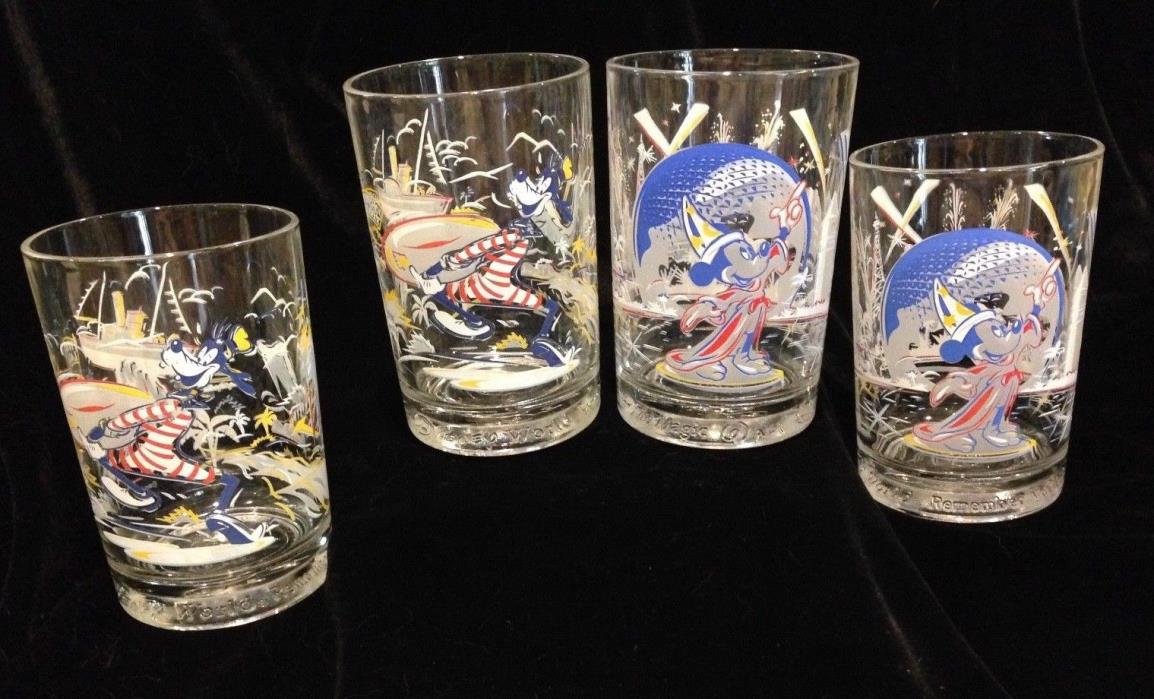 Walt Disney World 25th Anniversary Drinking Glasses-Mickey Mouse And Goofy-