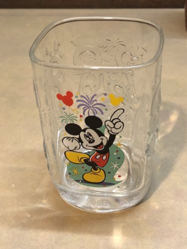 Disney Glass Dated 2000 McDonald's Glass Colorful Mickey Mouse Made in France