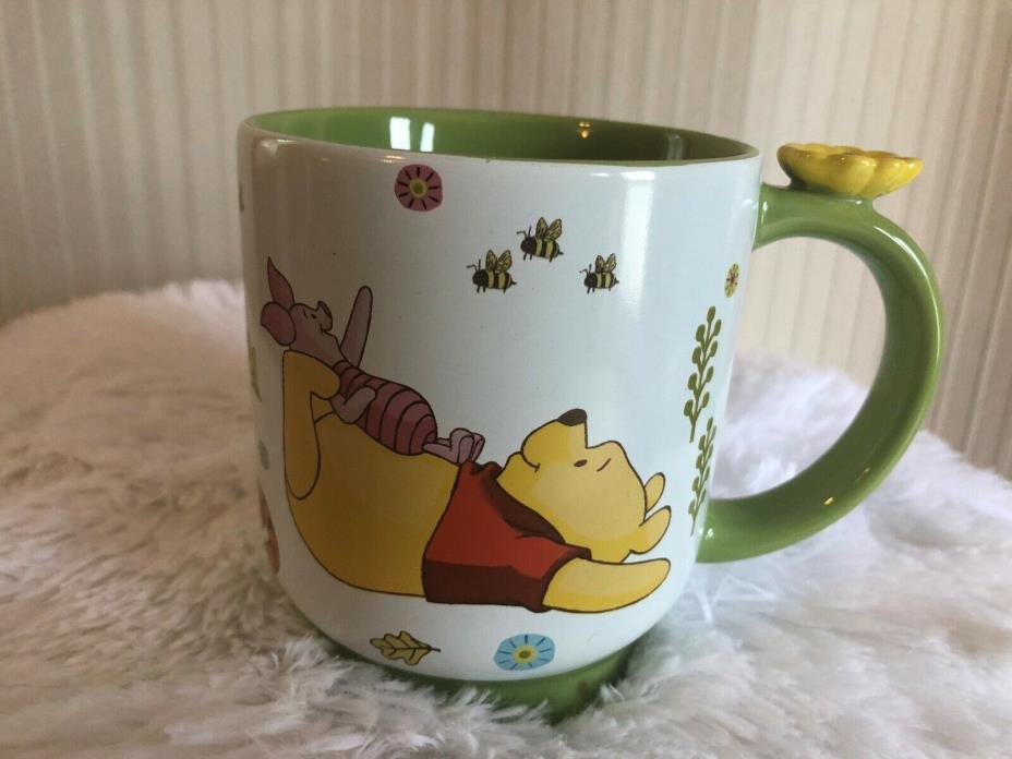 Disney Store~Winnie the Pooh, Tiger, & Egore Flower  Ceramic Coffee Cup / Mug