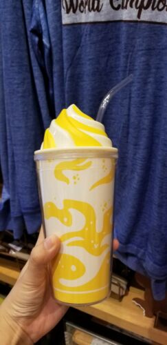Disney Parks Dole Whip Pineapple Ice Cream Plastic Tumbler Cup with Straw NEW