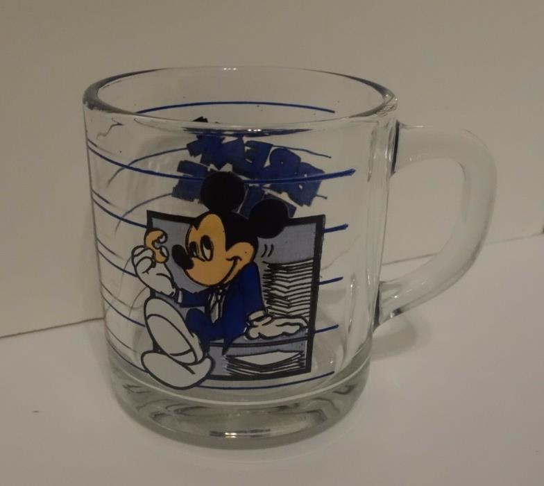 Anchor Hocking Disney Mickey Mouse Break Time Clear Mug