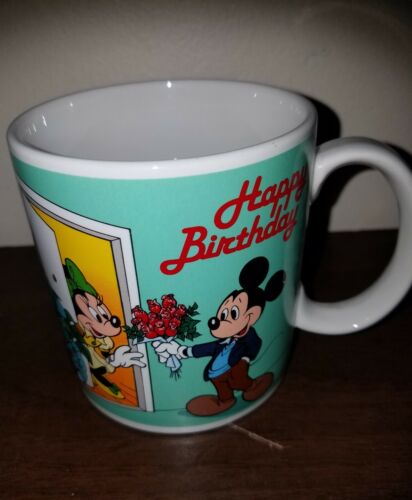 1987 Applause/Disney Mickey & Minnie Happy Birthday Mug