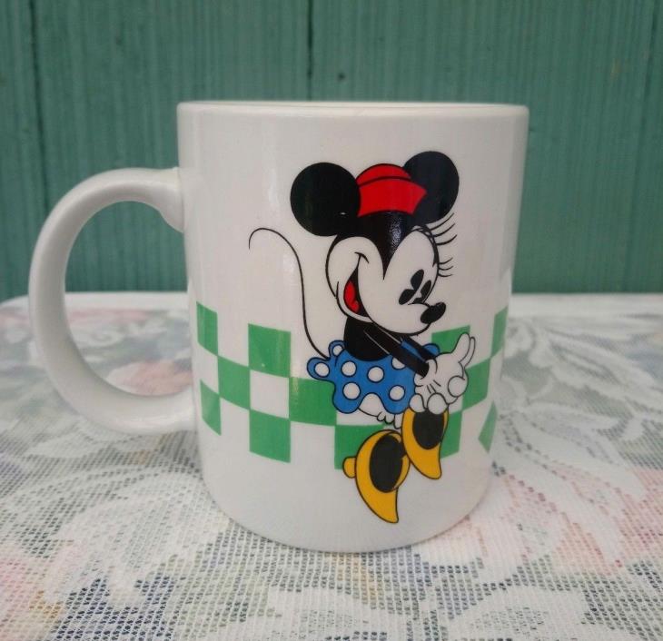 Mickey & Co Gabbay Dancing Green Checkerboard Minnie Mouse  Coffee Tea Mug Cup
