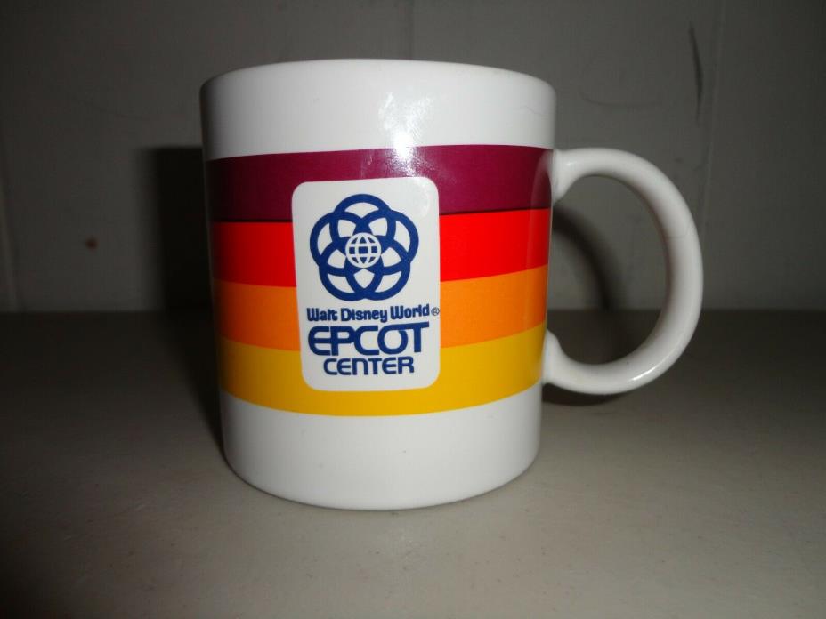 Walt Disney World Epcot Center Mug Vintage Stripes Coffee Tea