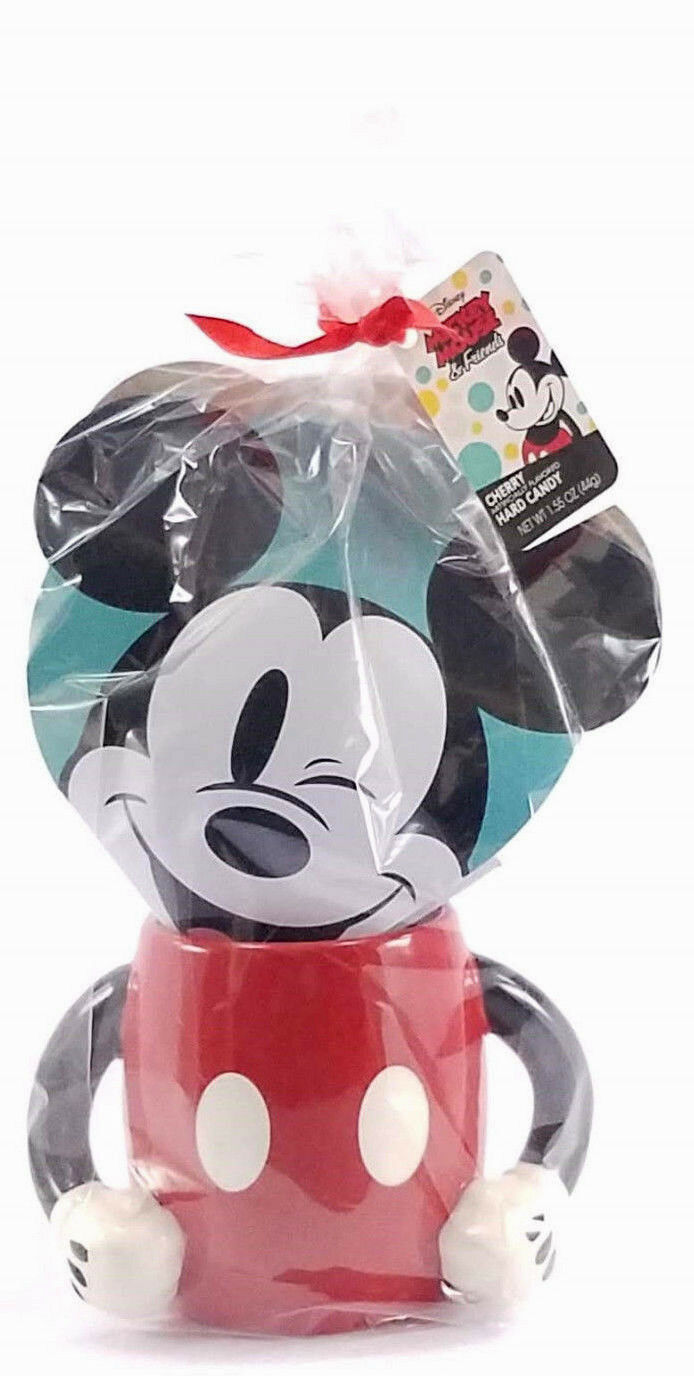 New Disney Mickey Mouse & Friends Ceramic Mug With Cherry Hard Candy