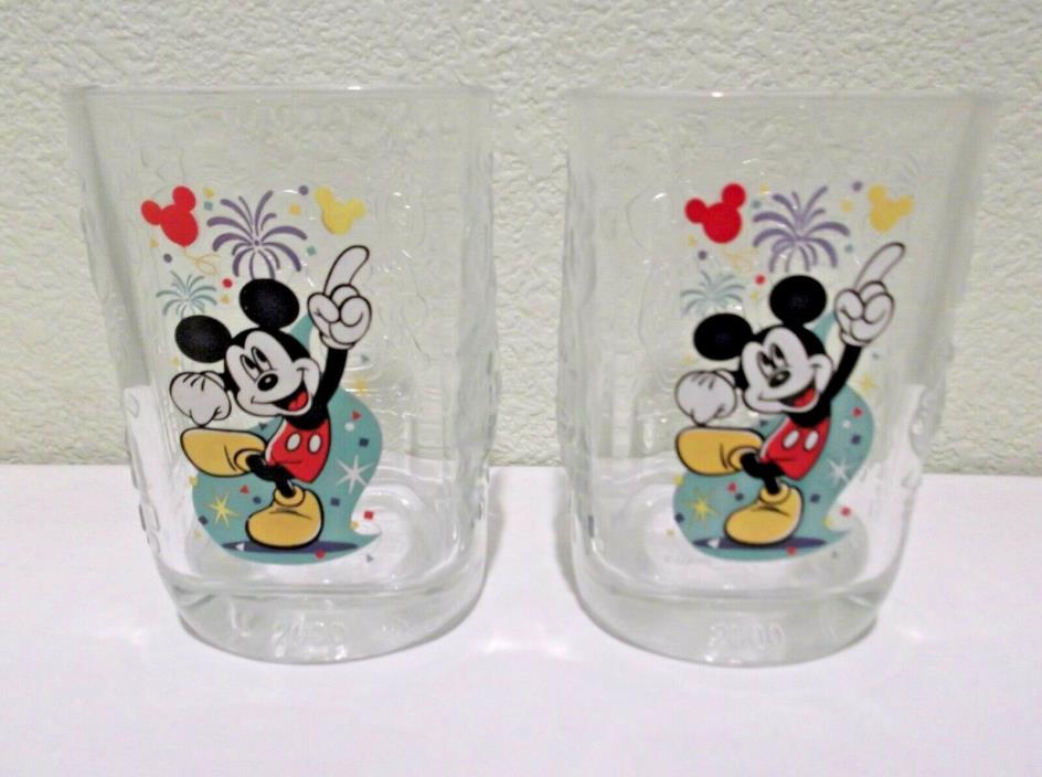 Walt Disney McDonalds Mickey Mouse Magic Kingdom Glasses Set of 2 Year 2000