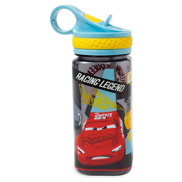 NEW Disney Store Cars Water Bottle with Straw 16oz