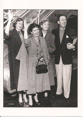 Walt Disney Family Museum Postcard-Retired-2015-Walt w/Lillian, Sharon, & Diane