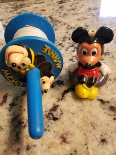 Vintage Mickey & Minnie Mouse Kite String Reel & Fishing Bobber