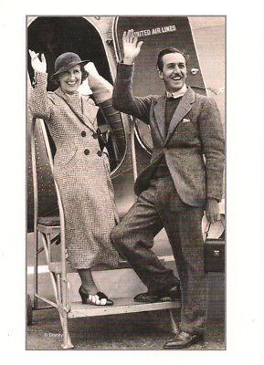 Walt Disney Family Museum Postcard-Retired-2015-Walt w/wife Lillian-United Air