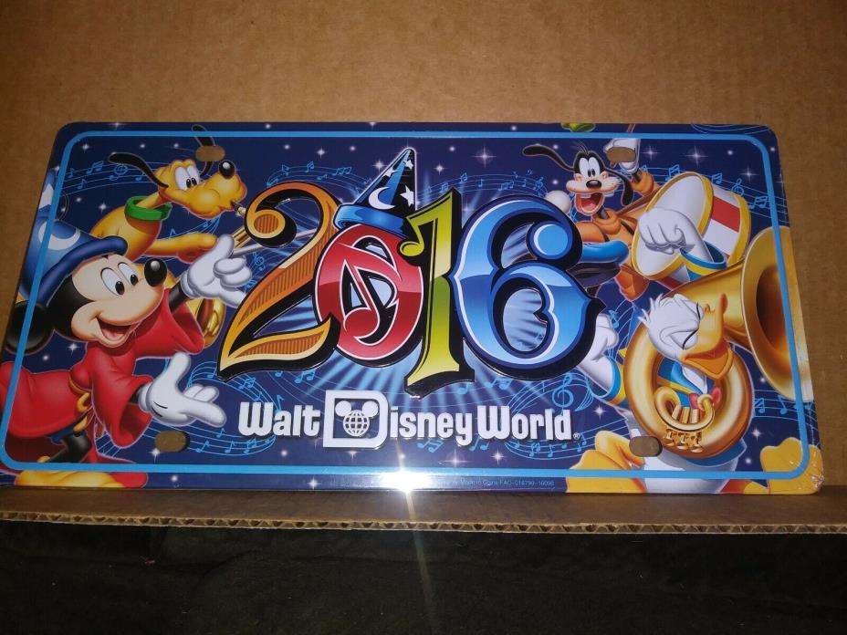 WDW Disney World 2016 Metal Souviner License Plate Music Magic Memories B7*70