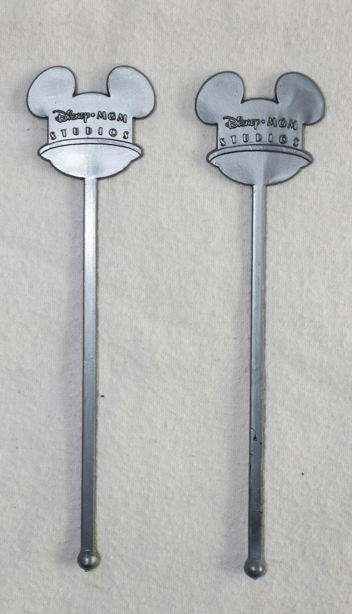 Vintage Disney MGM Studios Swizzle Cocktail Drink Stir Sticks Gray Plastic