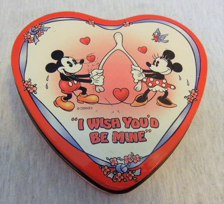 Tin Box Heart Disney Mickey & Minnie 1996 Series #2 A.S.C.Lancaster