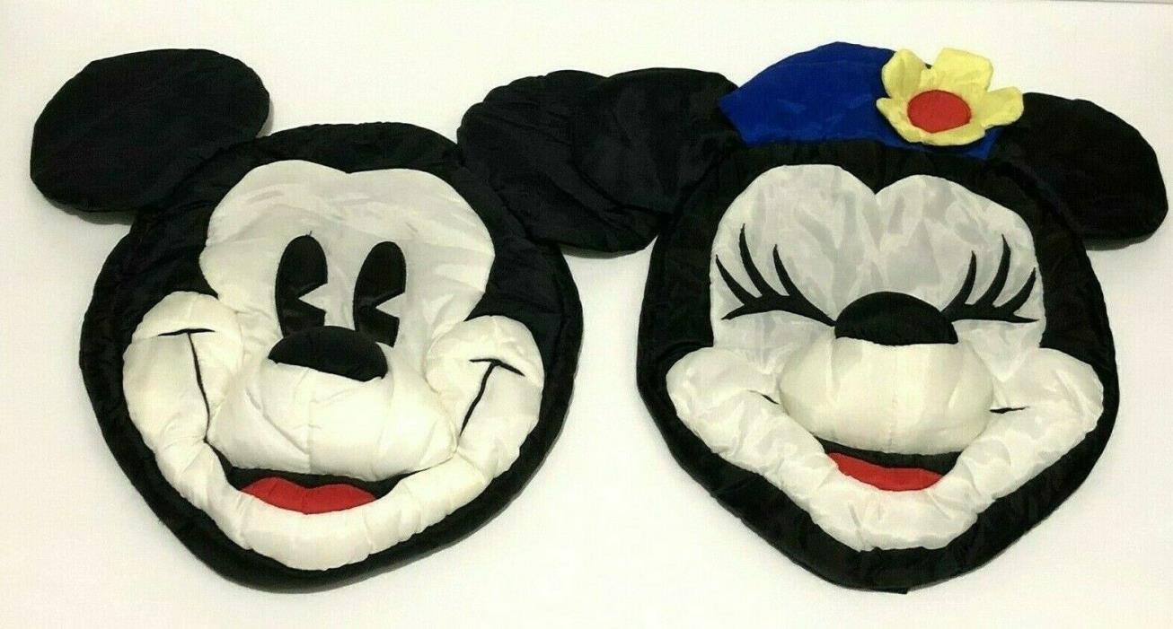 VTG Disney Minnie/Mickey Mouse Face Puffalump Wall Hanging Storage Bag Set