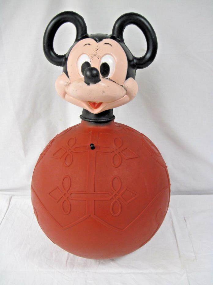 Vintage Hoppity Mickey Mouse Riding Bouncy Ball 1970's Walt Disney Productions