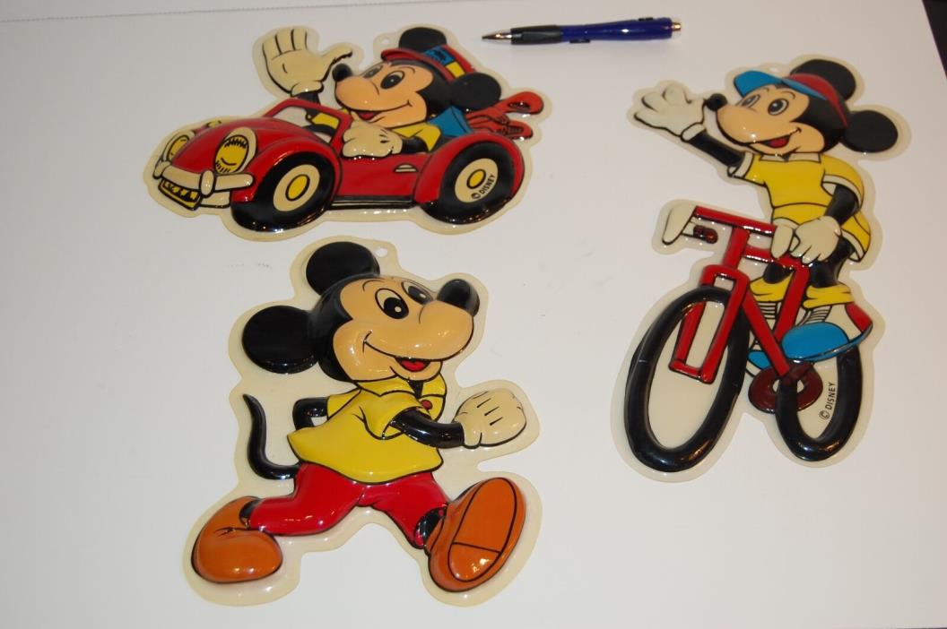 Rare Vintage Disney Plastic Pop-out Hanging Prints set of (3)