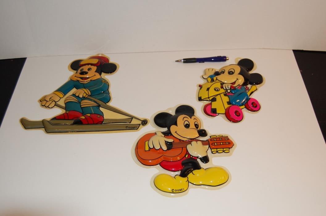Rare Vintage Disney Plastic Hanging Pop-out Prints set of (3)