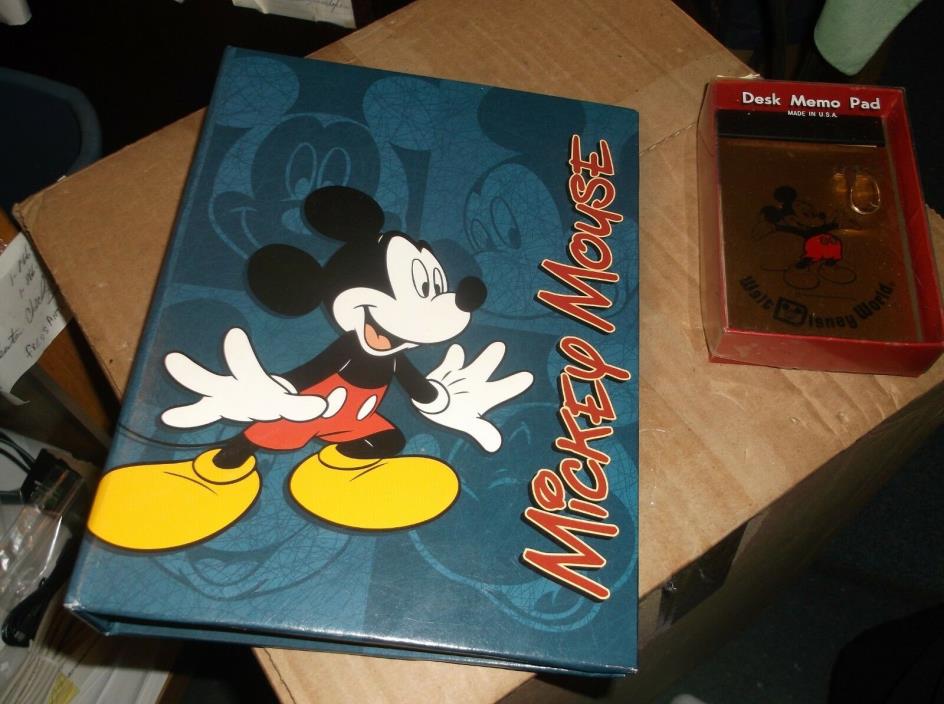 Mickey Mouse Desk Top Note Pad and a Photo Album (Post Card) holder