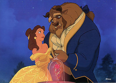 Rare Vintage Unused Walt Disney Beauty & The Beast Dance Fan Postcard 5x7 Card