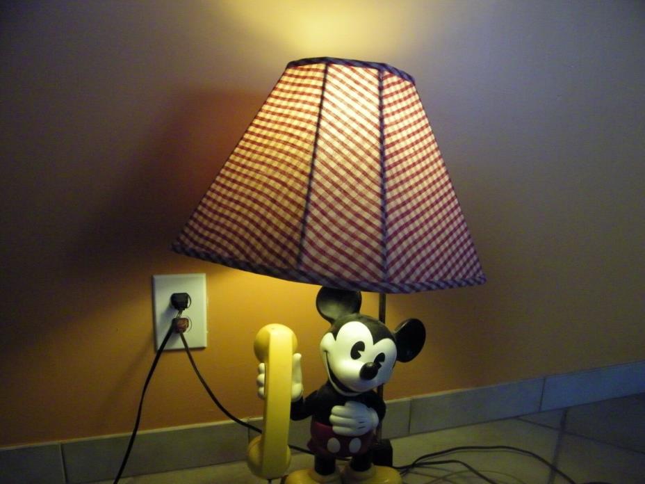 RARE VINTAGE MICKEY MOUSE Push Button TELEPHONE & TABLE LAMP