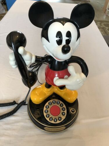 Mickey Mouse Animated Talking Telephone TeleMania Push Button Phone TESTED