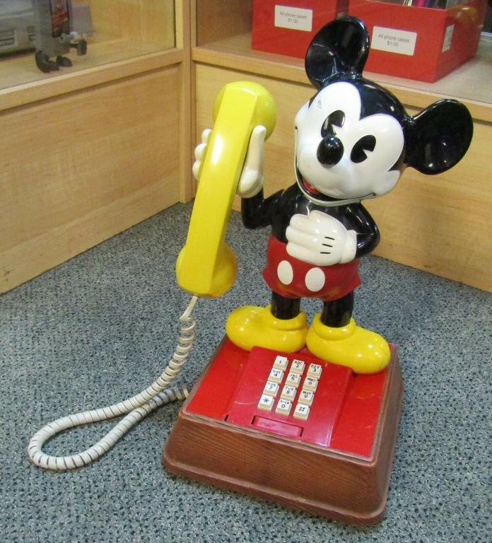 The Mickey Mouse Push Button Telephone Vintage Authentic 1976 Walt Disney Phone