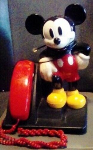 Vintage AT&T Mickey Mouse Telephone #20170913-2 w/Mickey Toy