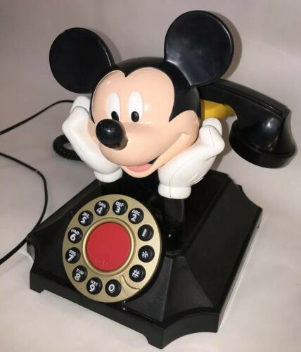 Vintage Telemania Mickey Mouse Desk Phone by Segan Disney Cartoon Telephone