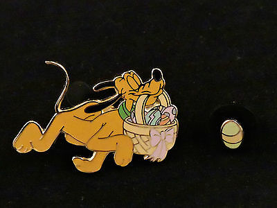 Disney Easter Pluto with Easter Eggs and Basket 2001 Disneyland Pin Set LE 2400