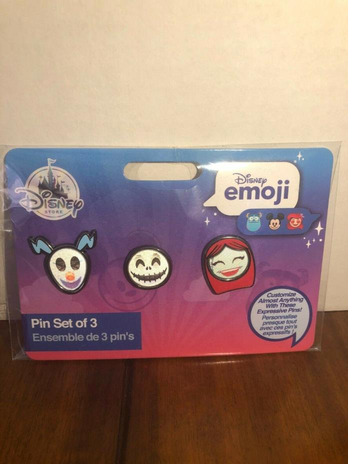 Disney Store - Emoji Pins - Nightmare Before Christmas - Jack, Sally, Zero