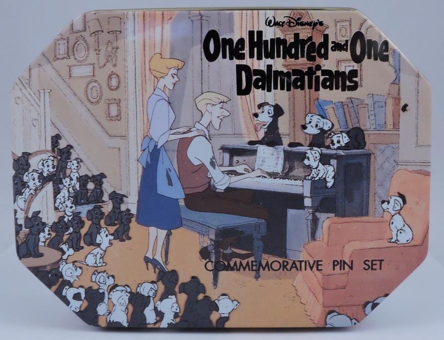 Disney's One Hundred and One Dalmatians Commemorative Tin Box Pin Set New 6 pins
