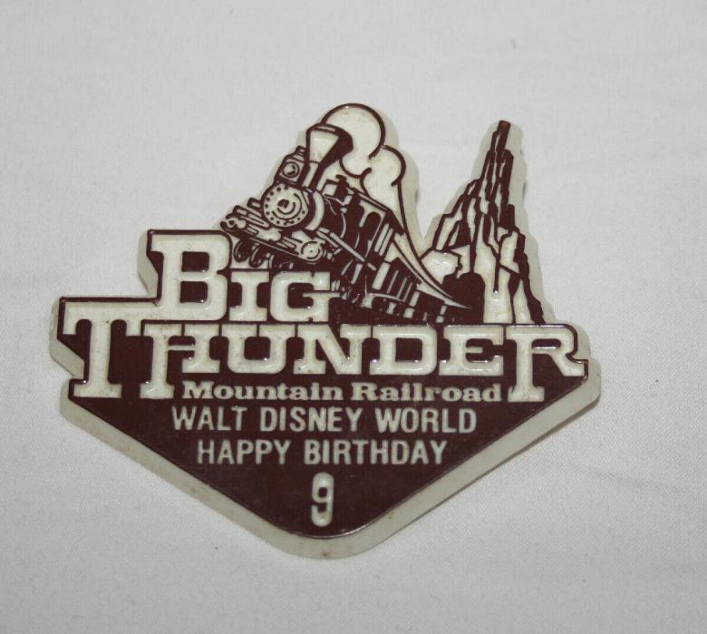 WALT DISNEY WORLD BIG THUNDER MOUNTAIN RAILROAD Birthday Pin Vintage Ride 80s