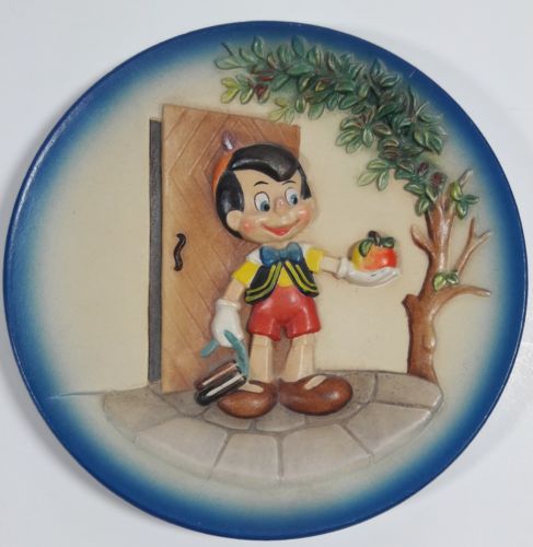 Disney Characters 1989 Pinocchio Collectible 3D Plate Limited Edition 133/5000