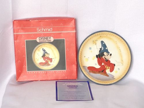 Schmid VINTAGE Disney Characters Commemorative Plate Mickey Mouse Fantasia