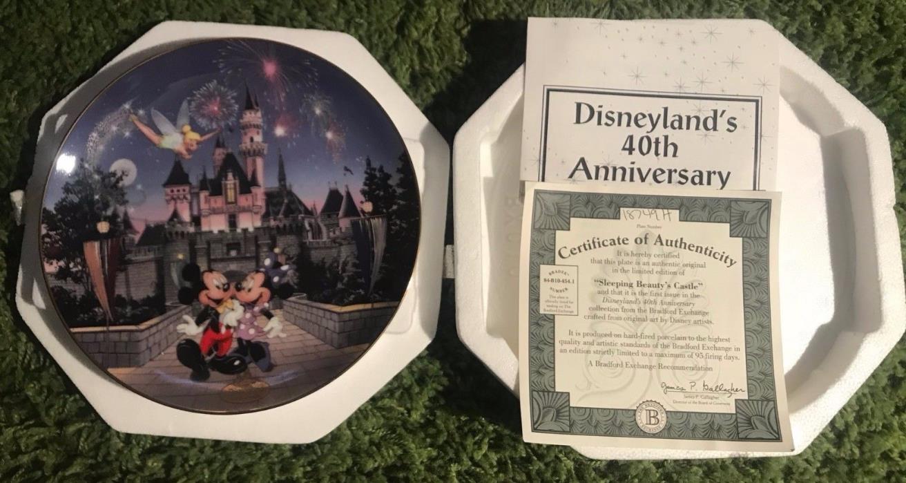 Disney *SLEEPING BEAUTY'S CASTLE* plate Disneyland's 40th Ann Bradford