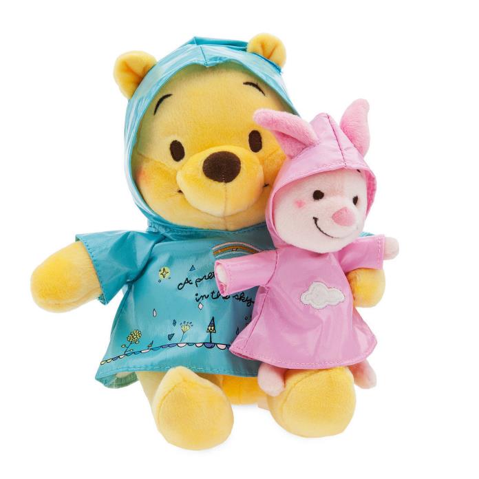 NWT Disney Store Winnie the Pooh and Piglet Rainy Day Plush Set doll toy