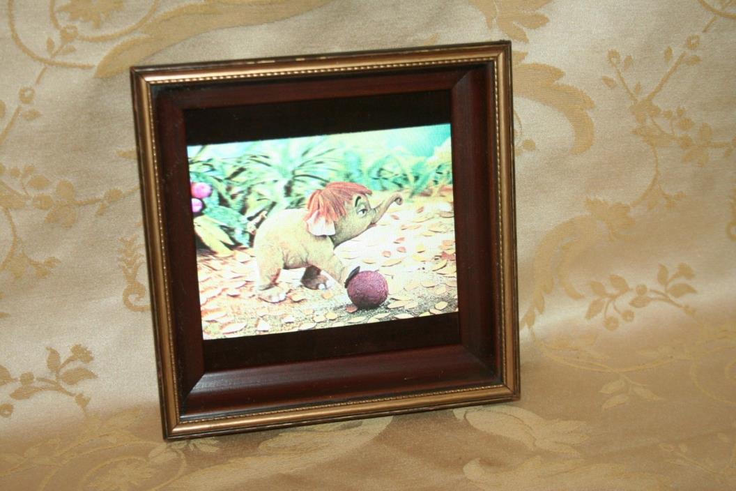 Vintage Walt Disney Jungle Book Hathi Jr. Elephant Shadow Box 3D Art in Frame