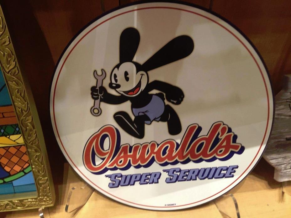 Disney Parks Authentic Oswald's Super Service Sign Wall Art Replica